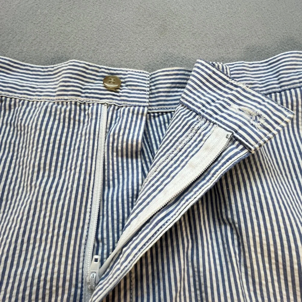 Mens Polo Lauren Blue White Seersucker Striped Cotton Pants 36x30 Preppy Summer